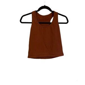 Amazon | Dark Orange Crop Tank Top | Size Large